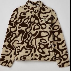 Parks Project Fleece Pullover in Brown and Cream